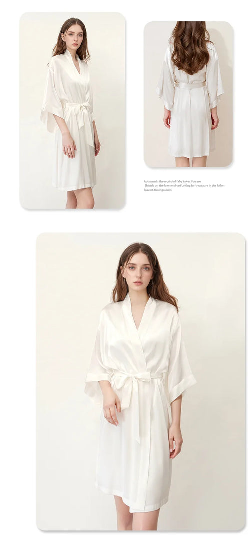 Peignoir en Soie de Mûrier 100% — Élégance & Douceur au Réveil