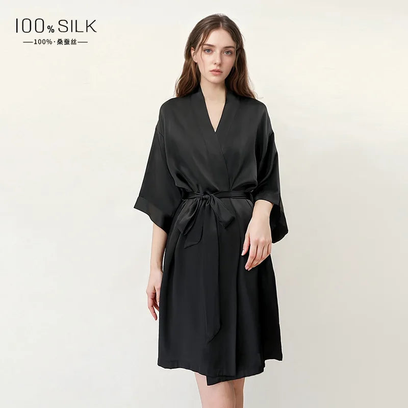 Peignoir en Soie de Mûrier 100% — Élégance & Douceur au Réveil
