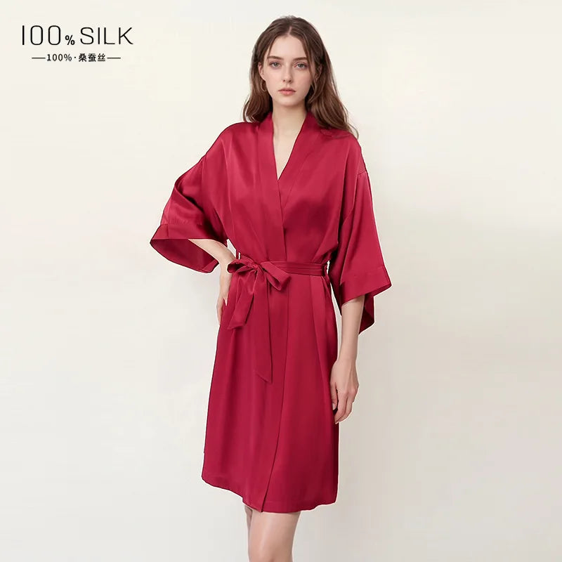 Peignoir en Soie de Mûrier 100% — Élégance & Douceur au Réveil